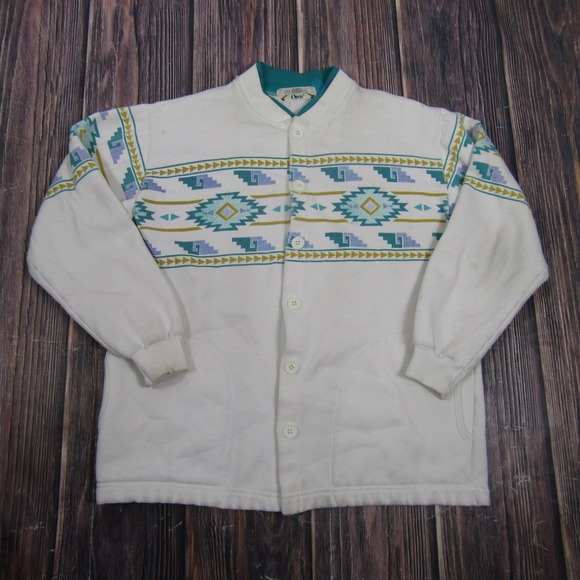 Orvis Other - Vintage Orvis Sweatshirt Mens XL‎ White Tribal Western Cardigan Button Fleece